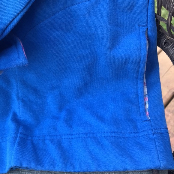 🌟 3/$25 Blair Button-neck Sweatshirt with Plaid Flannel Trim & Side Pockets. Lg - Picture 7 of 10